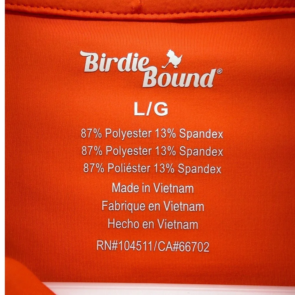 Birdie Bound Mens Large Grey Orange Cocktail Print‎ Quarter Zip Golf Pullover